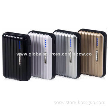 Luggage with unique mobile phone chargers, 8,800mAh standard battery charger with high-quality